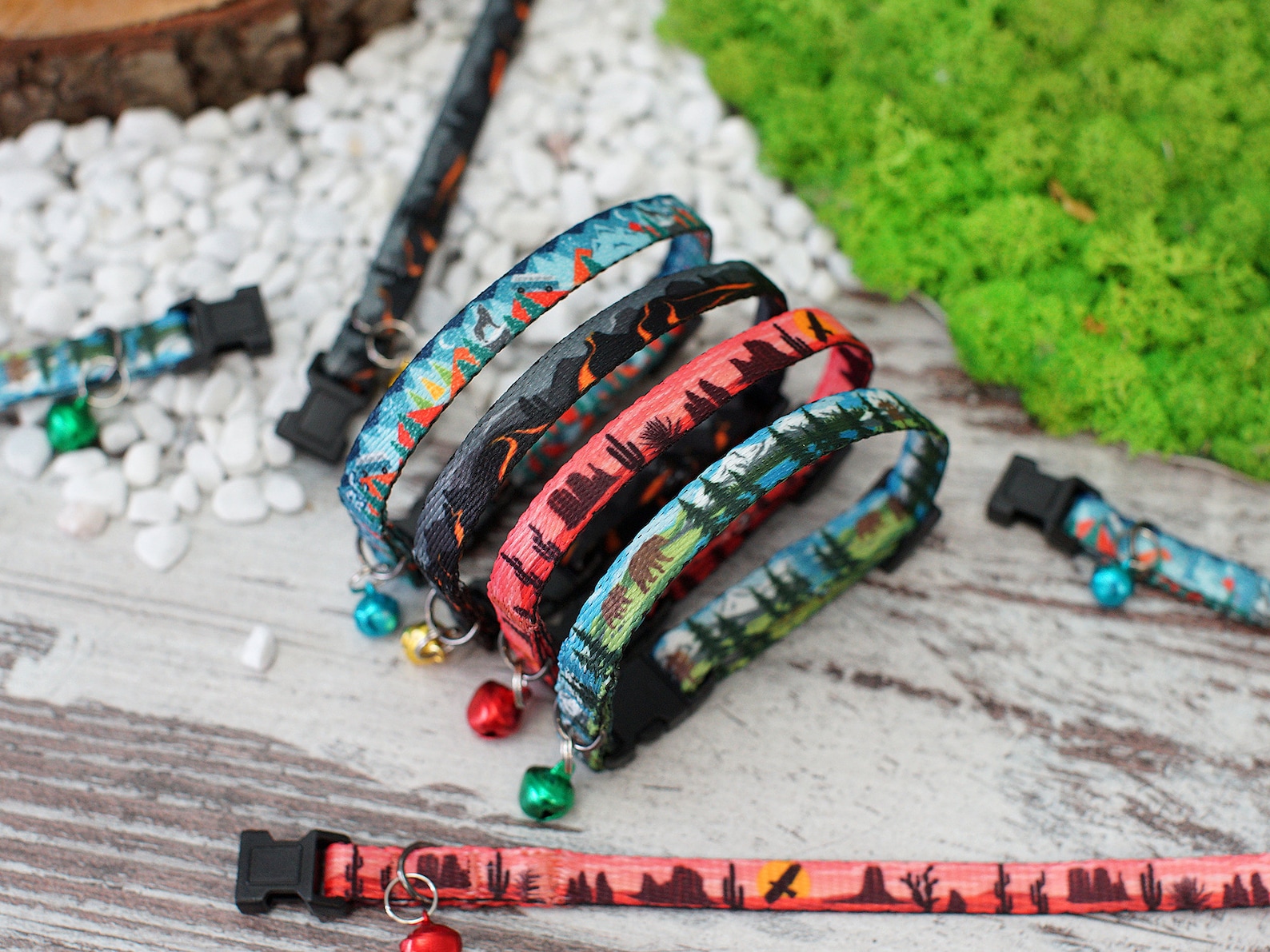 Personalized Cat Collar Pattern Cat Collar With Bell Etsy