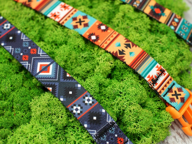 Personalized Martingale Collar with Chain, Custom Pet Collar, Pattern Martingale Dog Collar, Martingale Collar for Dogs, Dog Collar Aztec image 10