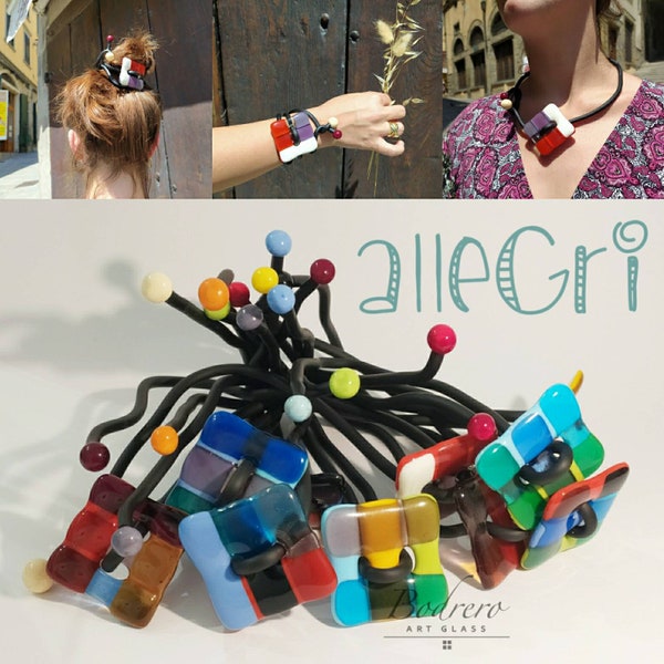 2 in 1 jewel, versatile jewel, bracelet, necklace, hair clip, scarf clip, glass jewel and rubber, multitasking jewel.