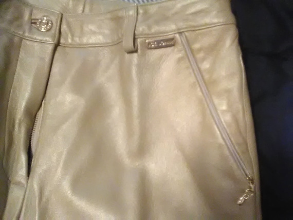 Saint John leather pants/ Saint John/ Golden leath