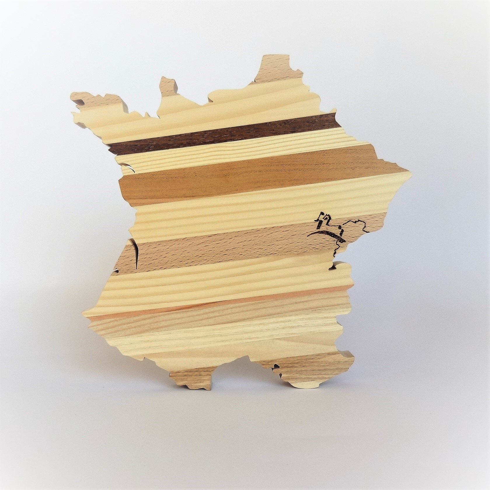 Dessous de Plat en Bois, Forme Pays, Région, Département, France, Franche-Comté, Citadelle Besançon