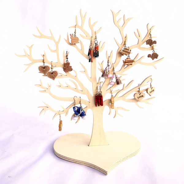 Arbre présentoir à bijoux en bois modèle "Branches fines" , Support bijoux, porte bijoux, Décoratif et pratique, pour ranger vos bijoux.