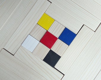 Cubes en bois, jeux de construction 70 pièces en bois naturel 22 mm X 22 mm X longueurs différentes. Poncé très fin à la main.Angles adoucis