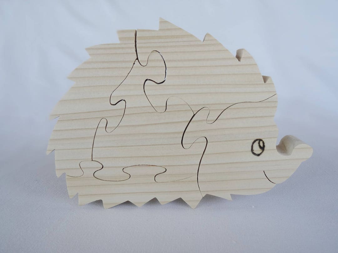 Wooden Puzzle hedgehog in Natural Spruce Cut With a Scroll Saw - Etsy