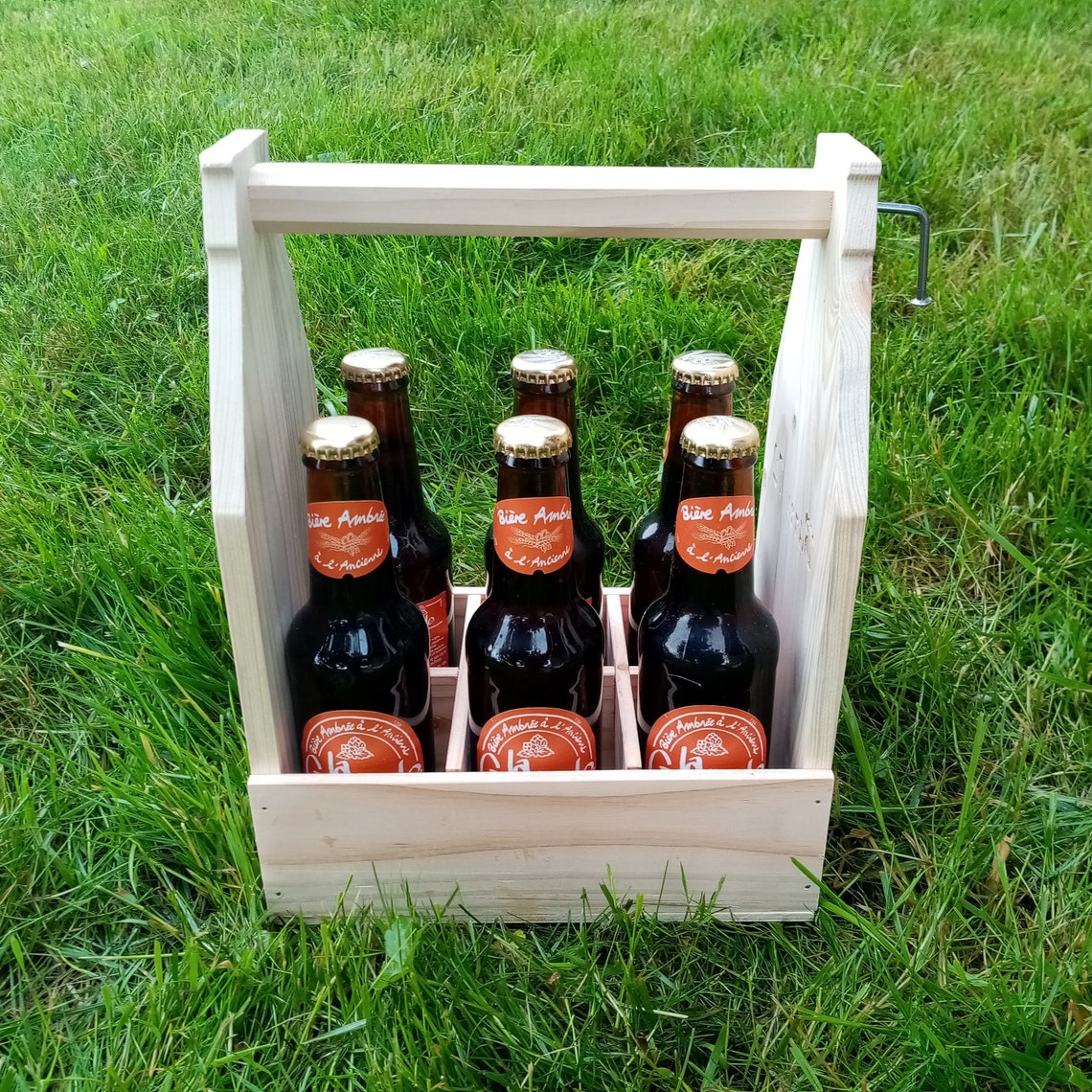 Caisse à bière 33 cl ou 25 cl, pack 6 bières, caisse en bois de palette