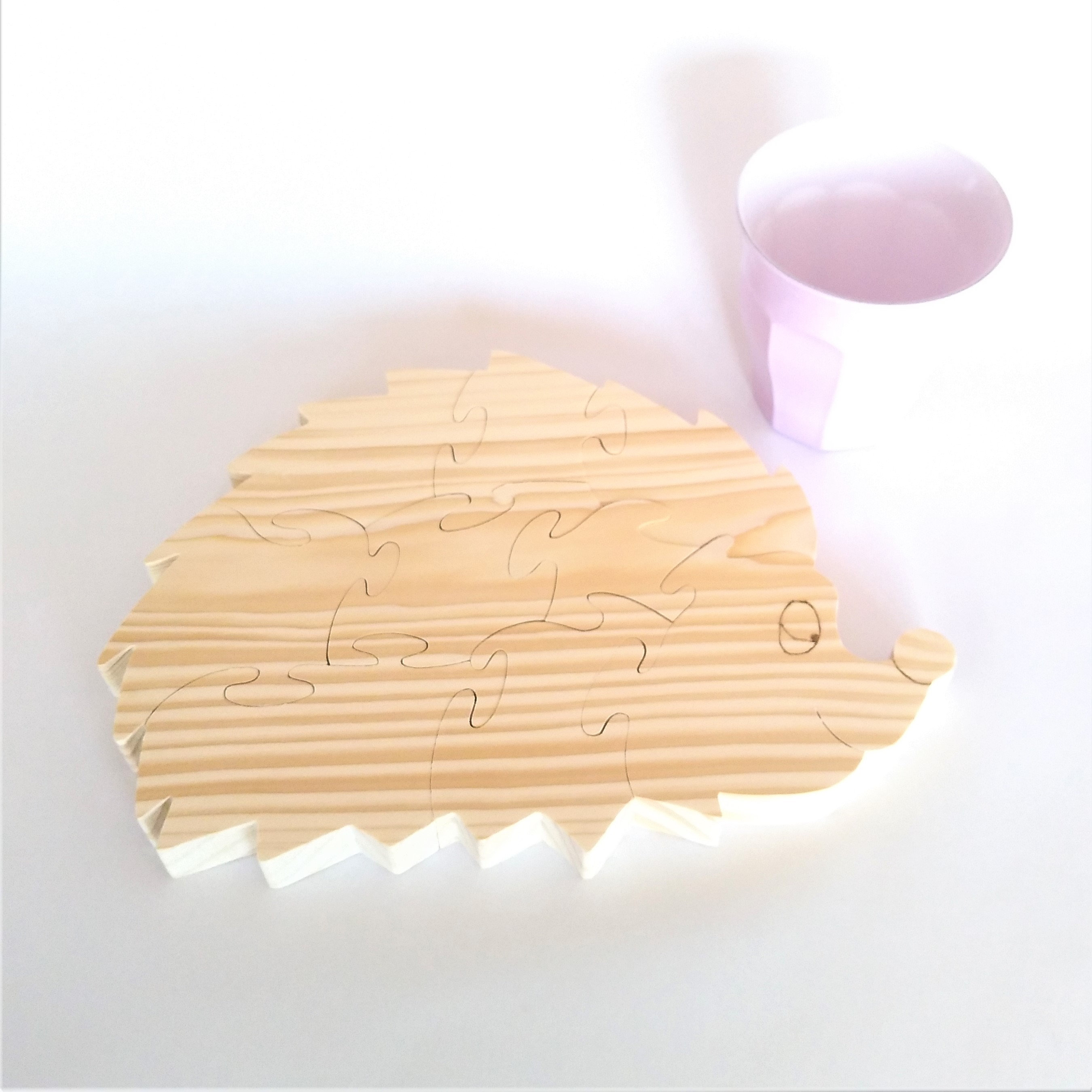 Puzzle En Bois KAAYEE – Hérisson à Formes Irrégulières – Boîte-Cadeau Incluse – Pour Adultes Et Enfants