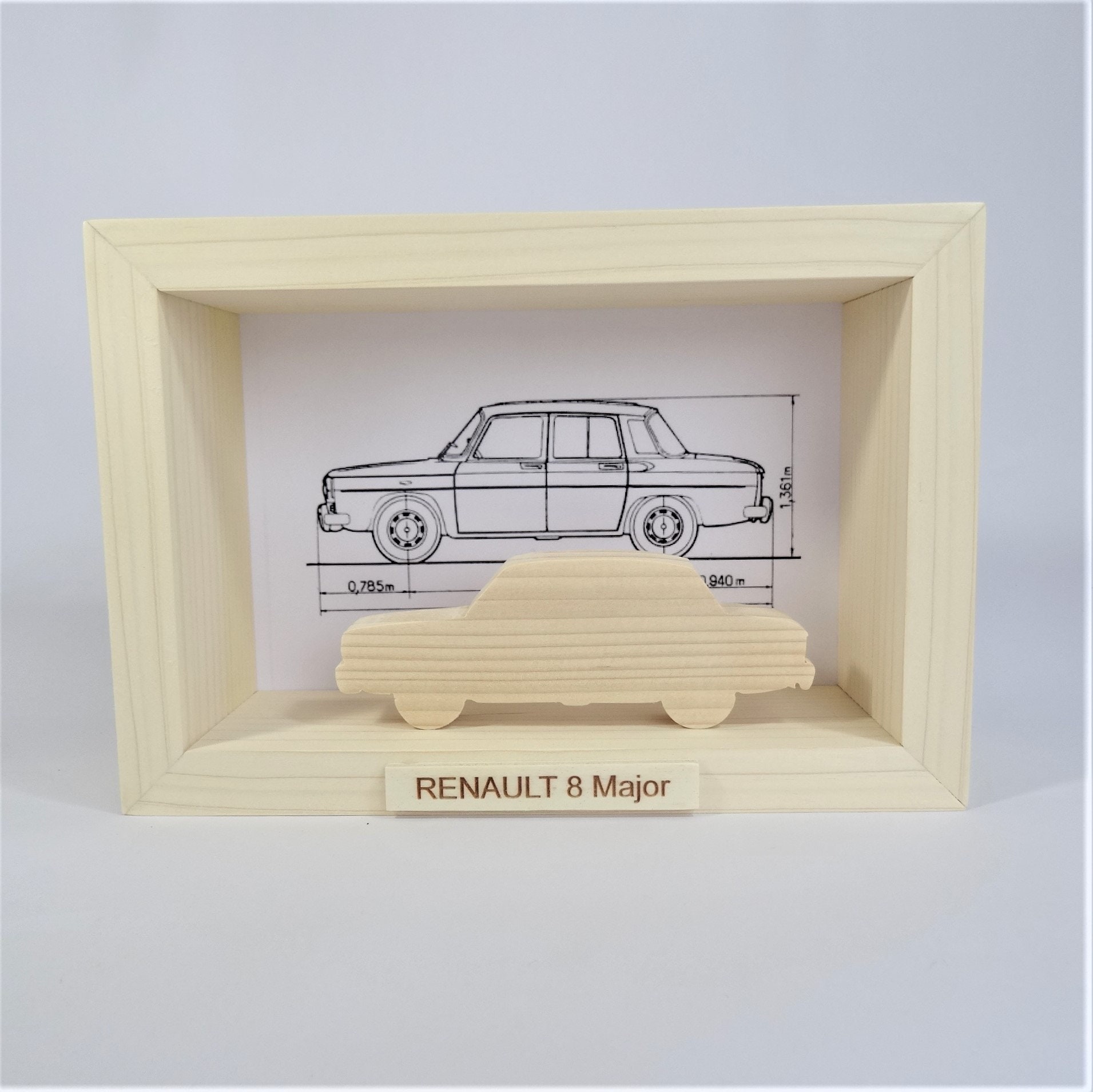 Voiture Renault 8, Voiturette de Décoration, Cadre Voiture, Petite Découpe Chantournée