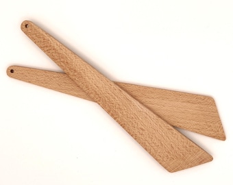 Spatule en bois de hêtre naturel, ustensile de cuisine écologique et durable, pour remuer, racler, gratter, touiller, servir, cadeau