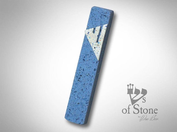 Blue mezuzah case