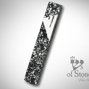 Terrazzo mezuzah case for scroll shinsofstone hand made in Israel judaica jewish gift