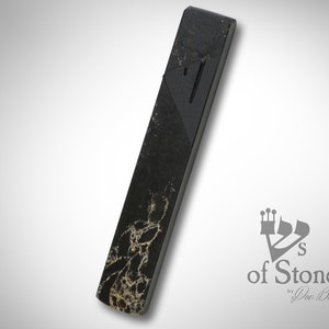 Black mezuzah  modern mezuzah case made from stone