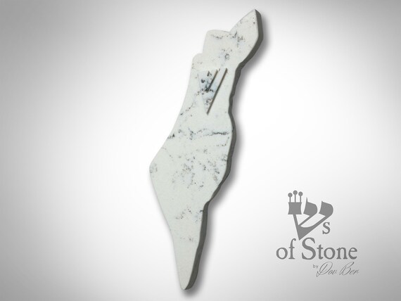 Israel Shaped Stone Mezuzah