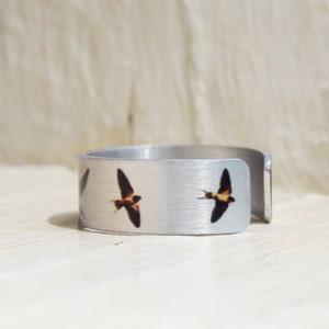 Bird ring, silver bird ring, adjustable, flying birds, cuff ring, swallows, bird lover gift, nature ring, bird gift, birds ring, birdwatcher