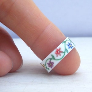 Flower ring, leaf ring, vine ring, nature ring, flower vine ring, blue flower ring, pink flower ring, dainty flower ring, casual ring, cuff