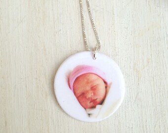Collana di fotografia, foto pendant, collana personalizzata foto, foto charm, collana personalizzata, regalo di giorno della madre, nonna regalo, bambino foto