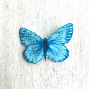 Turquoise butterfly hair clip, snap clip, butterfly barrette hair pin for women, girls, toddlers. Suits fine hair, thin hair, thick hair.