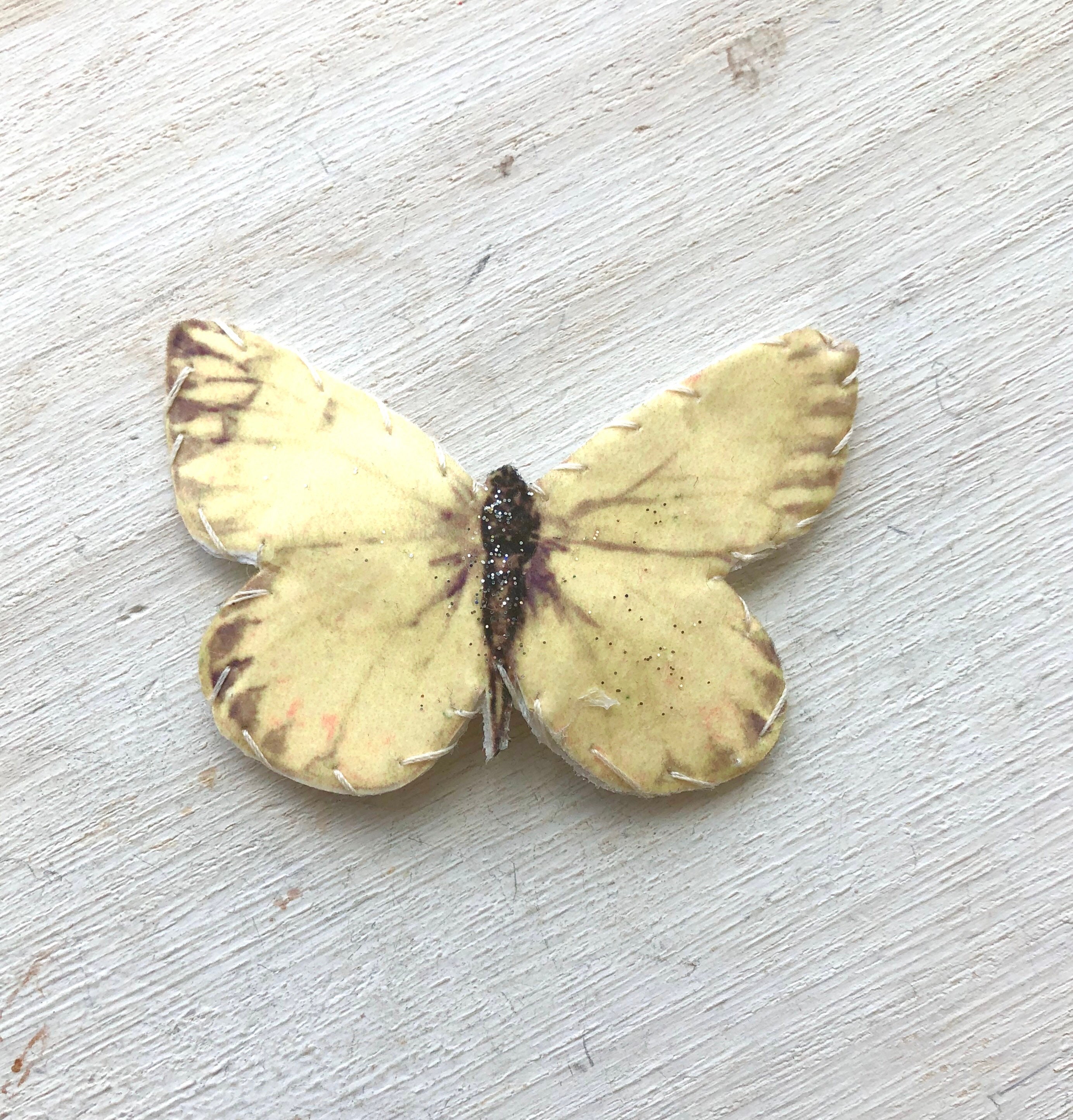 Light Yellow Butterfly Hair Clip Lemon Yellow Snap Clip Etsy