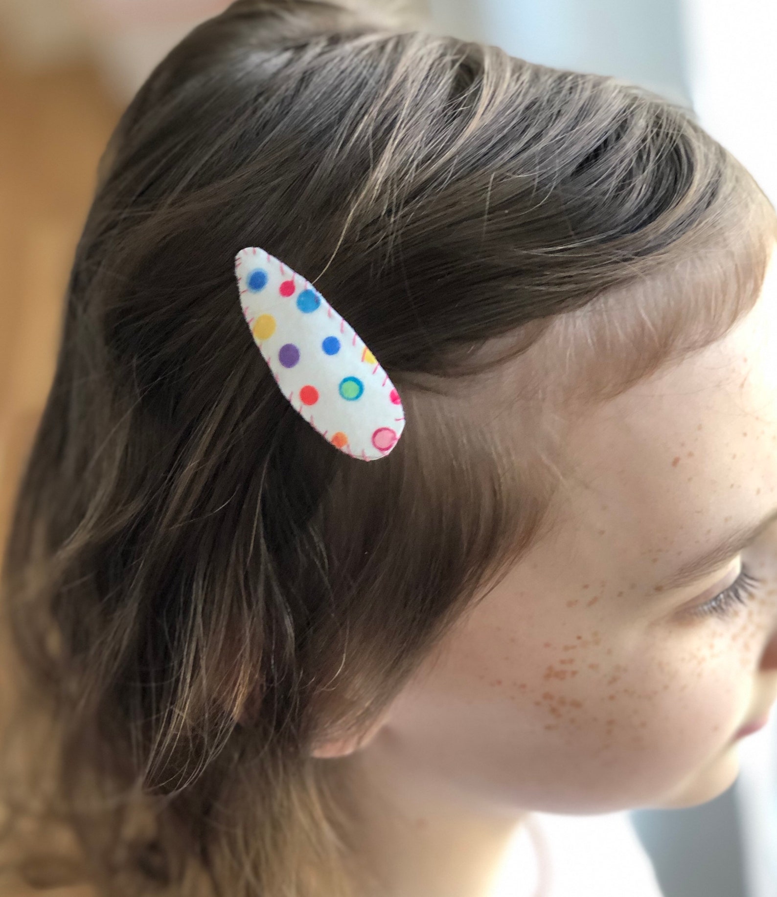 Polka dot snap clip barrette hair clip for kids girls Etsy