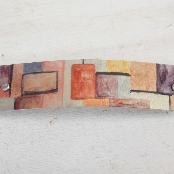 Mosaic barrette, French barrette, earthy warm colors, modern barrette, geometric, thick hair, copper and silver, thin hair, neutral barrette