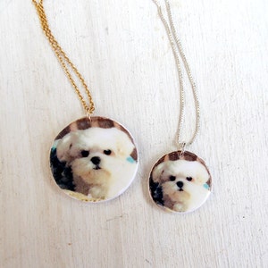 Pet necklace, dog necklace, custom dog necklace, pet photo necklace, dog photo necklace, custom pet necklace, pet memorial necklace, custom image 4
