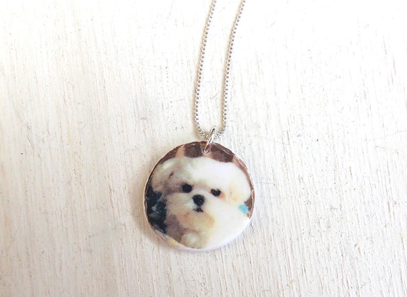 Pet necklace, dog necklace, custom dog necklace, pet photo necklace, dog photo necklace, custom pet necklace, pet memorial necklace, custom image 5