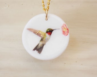 Hummingbird necklace, hummingbird pendant, hummingbird gift, hummingbird art, hummingbird charm, silver hummingbird, gold hummingbird, bird