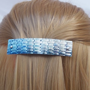 Basket Weave Haarspange, silberne französische Haarspange, strukturierte Haarspange, gewebte Haarspange, dickes Haar, für Frauen, moderne Haarspange, französische Haarspange, Geschenk