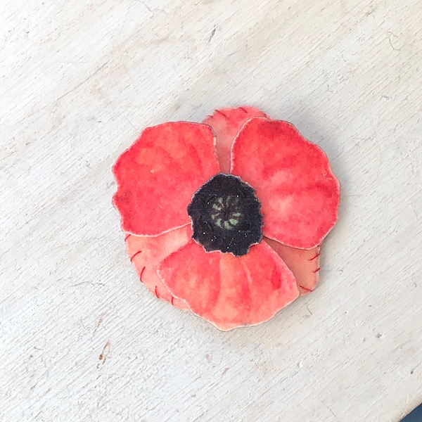 Poppy flower, snap clip, hair clip, barrette for women, girls, toddlers, poppy baby headband, thin hair, thick hair, red poppy hair pin