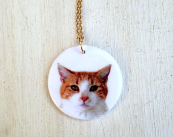 Cat necklace, pet photo necklace, custom cat necklace, custom pet necklace, pet memorial necklace, cat photo necklace, pet charm, cat lover