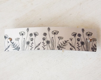 Wildflower barrette, French barrette, wildflower hair clip, nature, neutral, trendy barrette, thick hair, thin hair, silver flower barrette