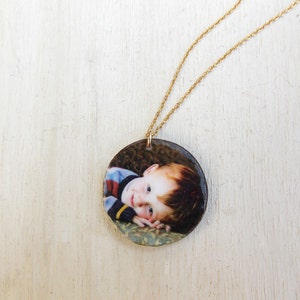 Photo necklace, photo pendant, custom photo necklace, photo charm, personalized necklace, mother's day gift, grandmother gift, baby photo image 2