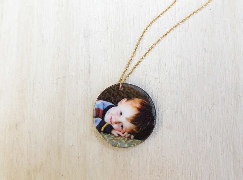 Photo necklace, photo pendant, custom photo necklace, photo charm, personalized necklace, mother's day gift, grandmother gift, baby photo image 2