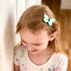 Mint vlinder haarclip met klikclip, voor meisjes, voor vrouwen, voor peuters. Realistische haarspeld met vlinderspeld, fijn haar of dik haar.