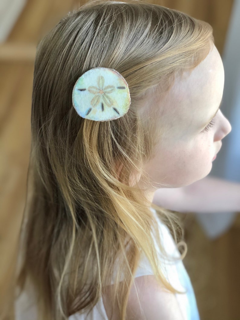 Beach hair clip mermaid clip feltie toddlers for women girls Sand dollar snap clip barrette sand dollar hair clip seashell hair clip