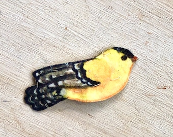 Goldfinch snap clip, bird barrette, goldfinch hair clip, yellow bird barrette, for women, girls, toddlers, thin hair, thick hair, boutique
