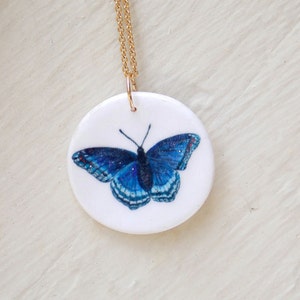 Vlinder ketting, blauwe vlinder ketting, vlinder hanger, blauwe vlinder, blauwe hanger, sierlijke ketting, natuur ketting, bruidsmeisjes