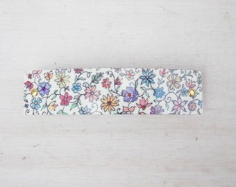 Wildflower barrette, French barrette, flower French clip, floral hair clip for women, floral print accessory, thick hair, thin hair, dainty