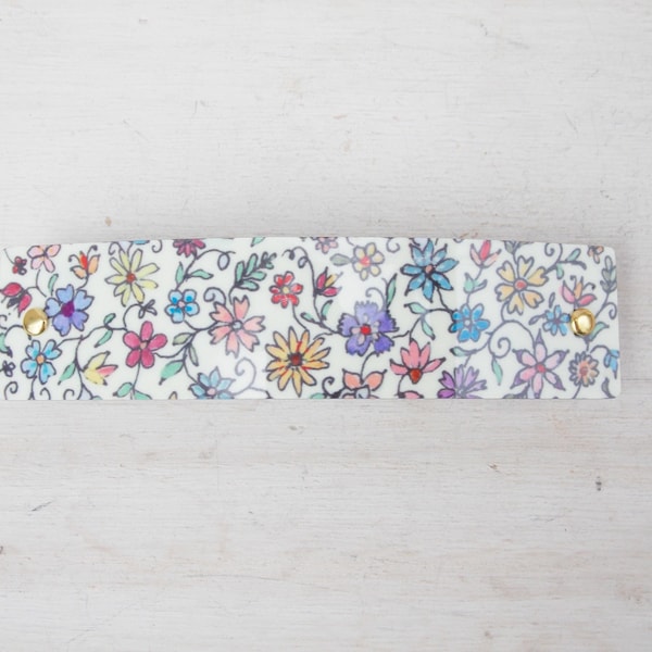 Wildflower barrette, French barrette, flower French clip, floral hair clip for women, floral print accessory, thick hair, thin hair, dainty