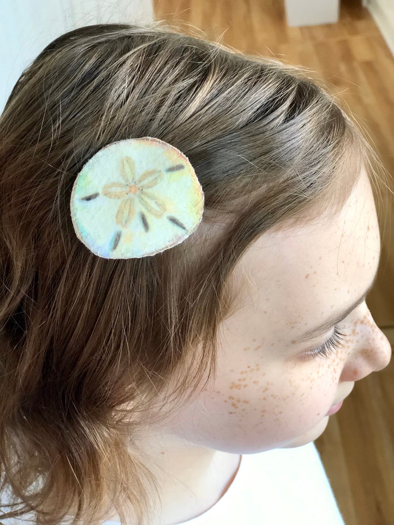 Beach hair clip mermaid clip feltie toddlers for women girls Sand dollar snap clip barrette sand dollar hair clip seashell hair clip