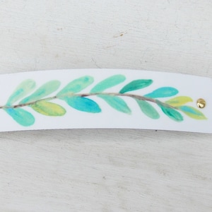 Leaf barrette, French barrette, green leaves hair clip, for women, thick hair, thin hair, botanical gift, fern barrette, nature jewelry
