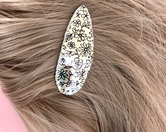 Gold floral Haarspange, Haarspange für Frauen, Snap Clip, trendige Haarspange, Silber oder Gold Snap Clip, für dünnes Haar, dickes Haar, goldene Haarspange