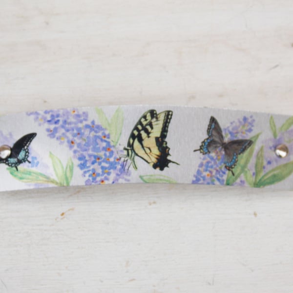 Butterfly French barrette, trendy barrette, butterfly bush, swallowtail butterfly, thick hair, silver butterfly, butterfly hair clip