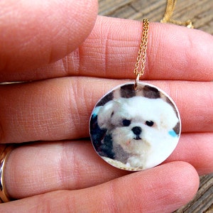 Pet necklace, dog necklace, custom dog necklace, pet photo necklace, dog photo necklace, custom pet necklace, pet memorial necklace, custom image 2