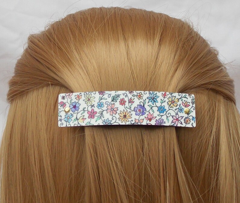 Wildflower Barrette French Barrette Flower French Clip Etsy