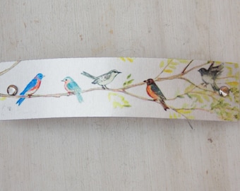 Bird barrette, French barrette, birds on branch, bird jewelry, bird hair clip, for women, for girls, thick hair, thin hair, bird lover gift