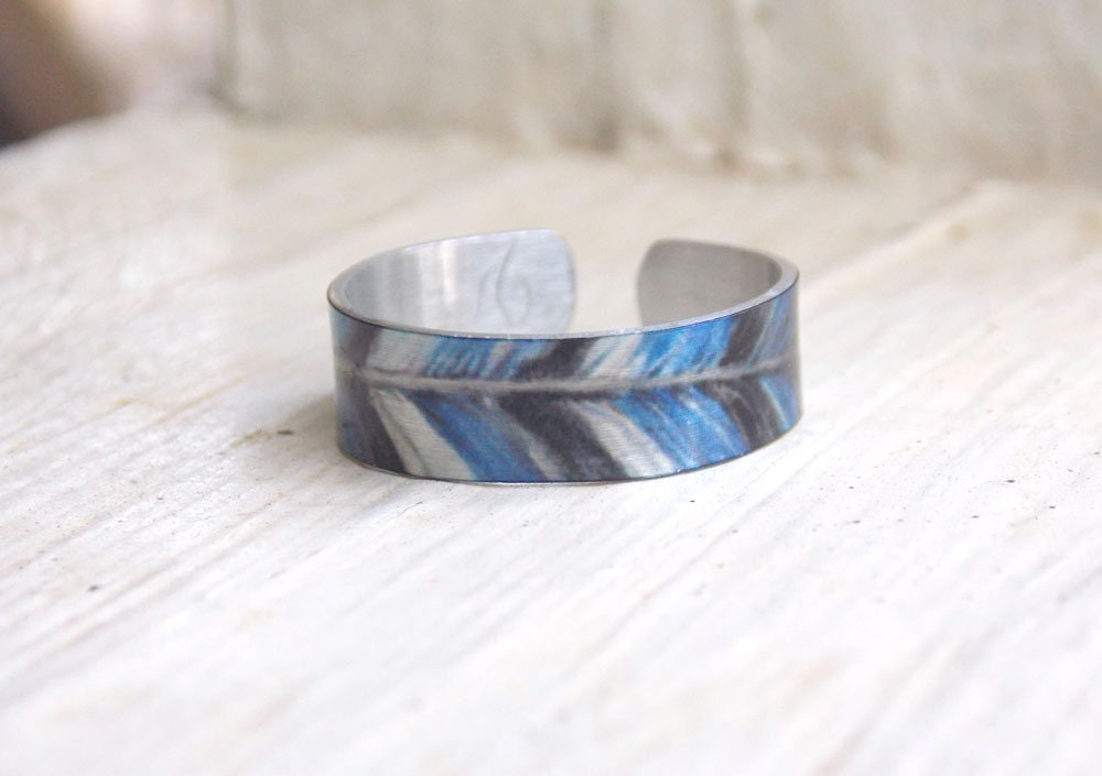 指輪・リング WANDERING YOUTH antique feather ring BMY191 Feather Ring, Blue Feather Ring, Adjustable Feather Ring