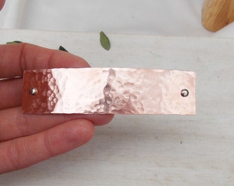 Hammered barrette, French barrette, hammered copper barrette, hammered gold barrette, brass, hammered silver barrette, thick hair, thin hair