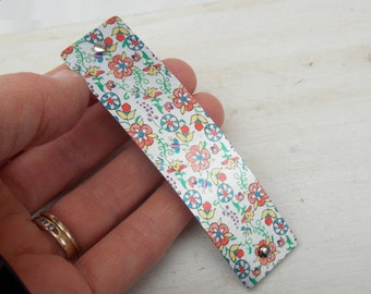 Horquilla con motivo floral, horquilla francesa, arte popular, horquilla con flores, pinza para el cabello con flores, diseño floral, cabello grueso, cabello fino, pinza francesa, regalo