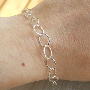 Silver chain bracelet, women sterling silver bracelet, hammered silver bracelet, dainty bracelet, chain bracelet, dainty silver bracelet