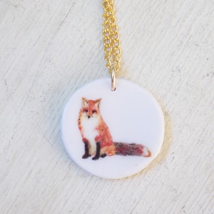 Fox necklace, fox necklace gold, fox necklace silver, fox necklaces for women, red fox, fox gift, fox jewelry, woodland necklace, nature